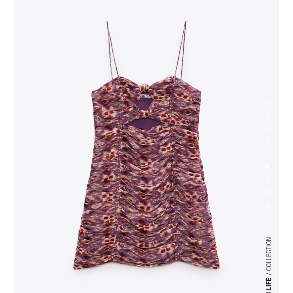 Printed DRESS WITH DRAPING - Picture 3 of 6